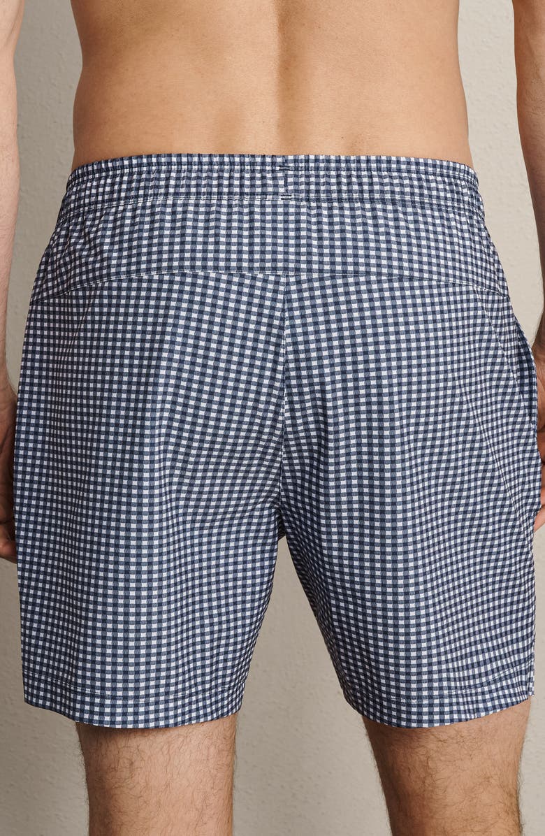 Rhone 5.5-Inch Water Repellent Swim Trunks, Alternate, color, Navy Gingham