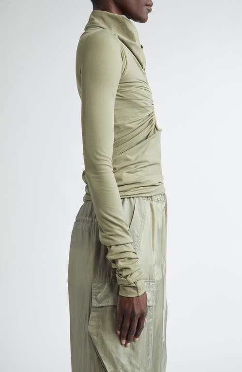 Rick Owens Prong Ruched Jersey Top In Celadon