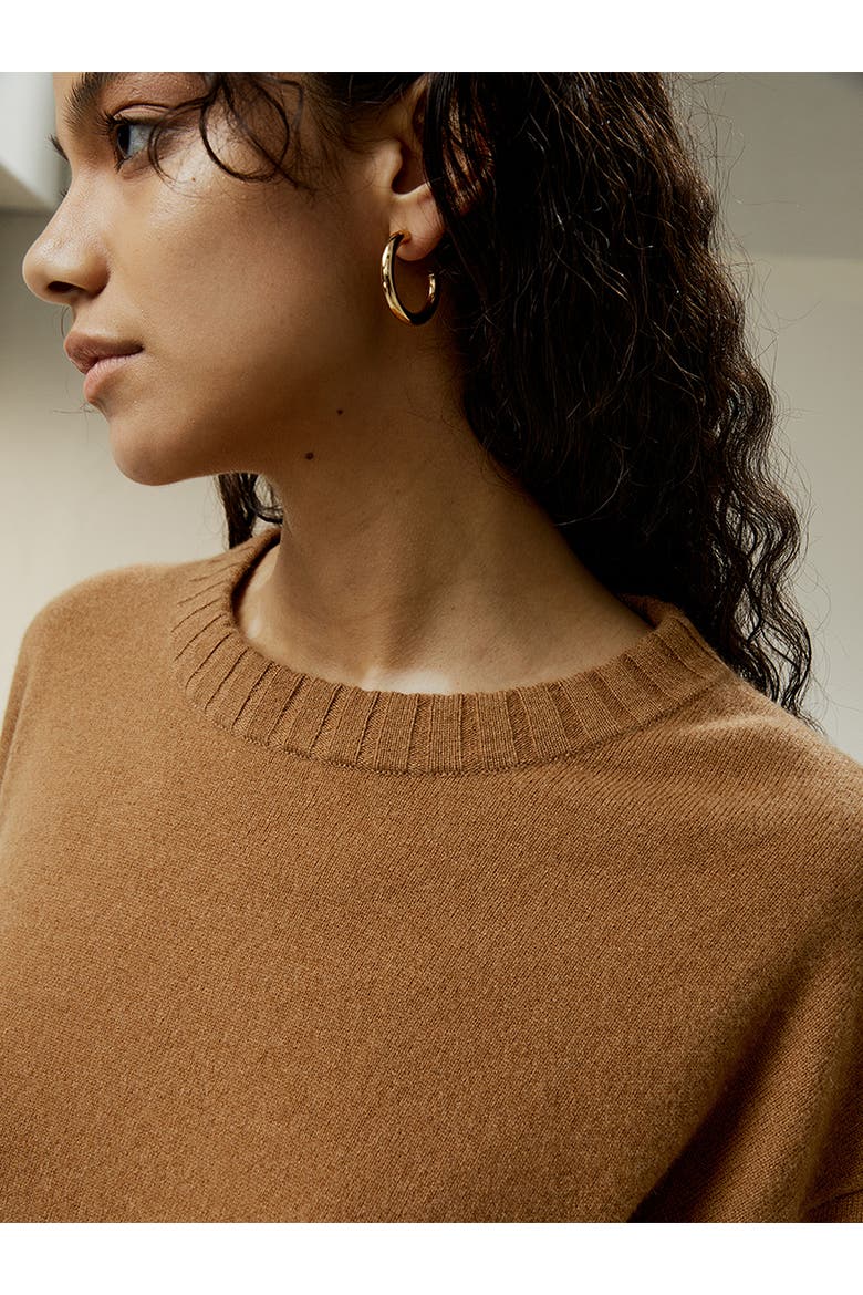 Women's Crew Neck Cashmere Sweater, Alternate, color, Brown