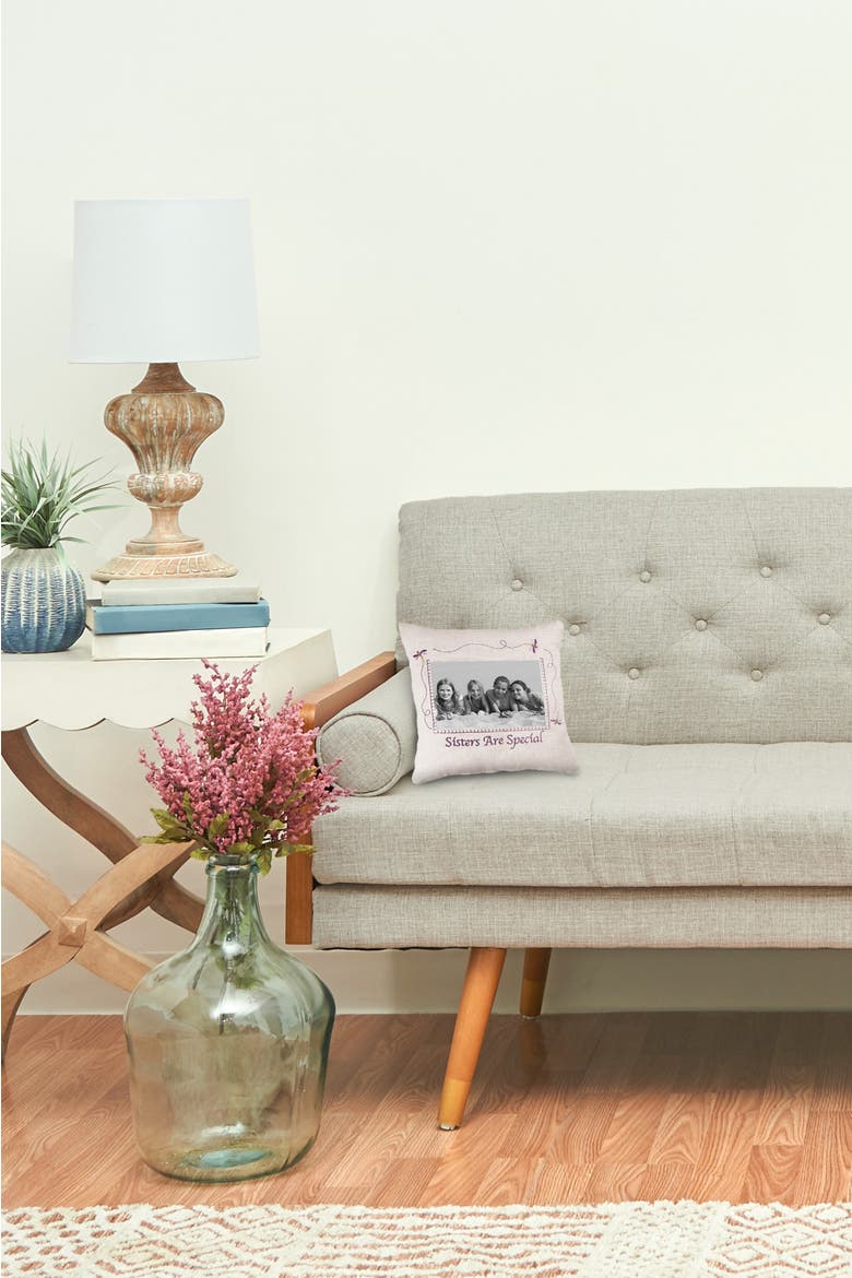 Sisters Are Special Embroidered Picture Small/Petite Accent Pillow, 10" x 10", Alternate, color, Purple