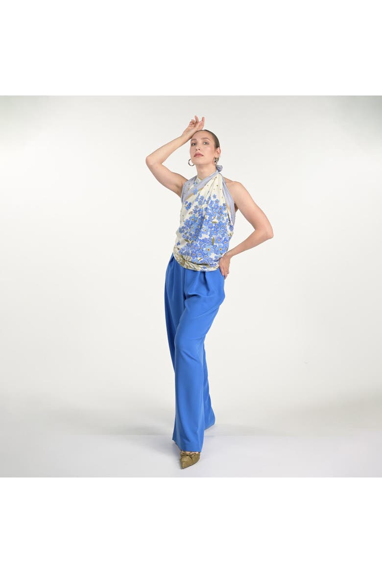 Forget Me Not Silk Scarf, Alternate, color, Off White