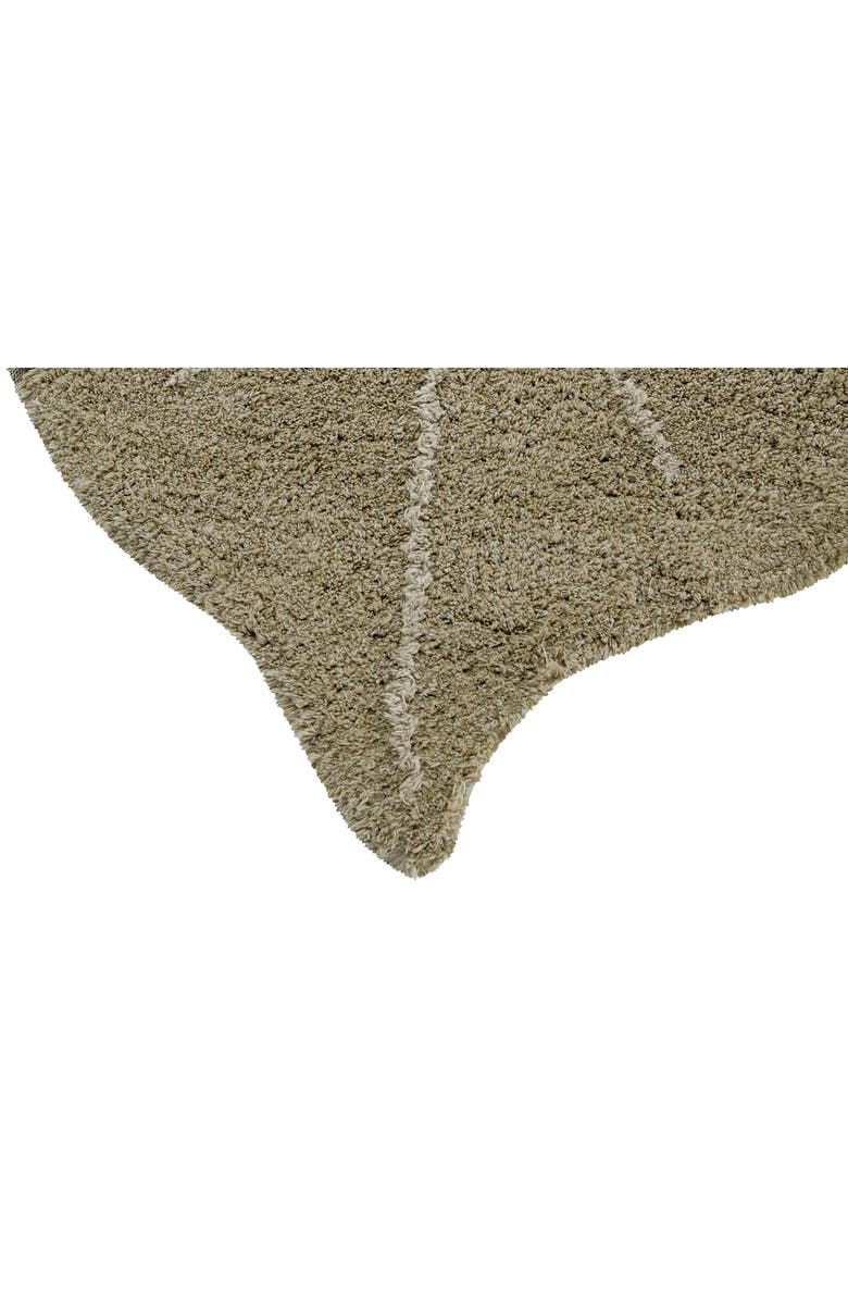 Lorena Canals Monstera Leaf Washable Area Rug, Alternate, color, Olive Natural Honey