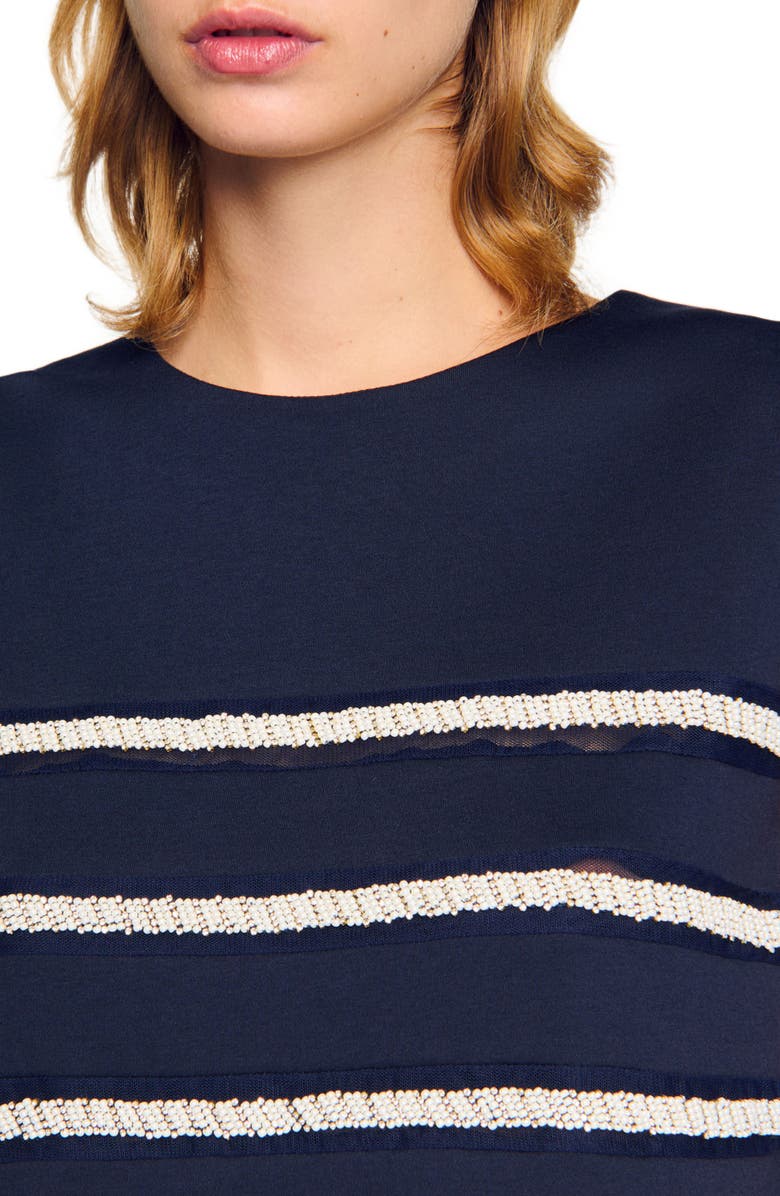 SANDRO Sleeveless striped T-shirt, Alternate, color, 