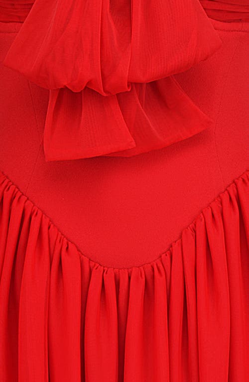 House Of Cb Alana Strapless Long Sleeve Minidress In Red