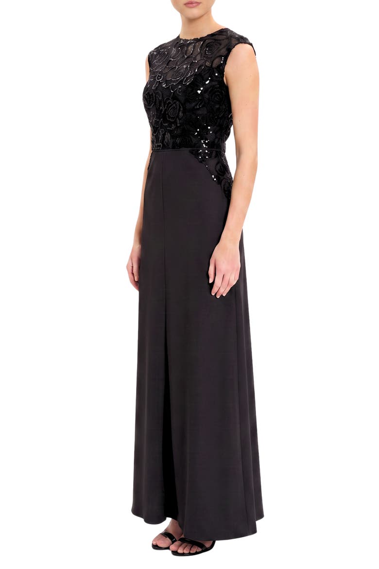 Lace Bodice Gown, Alternate, color, BLACK/ BLACK/ PALE BLUSH