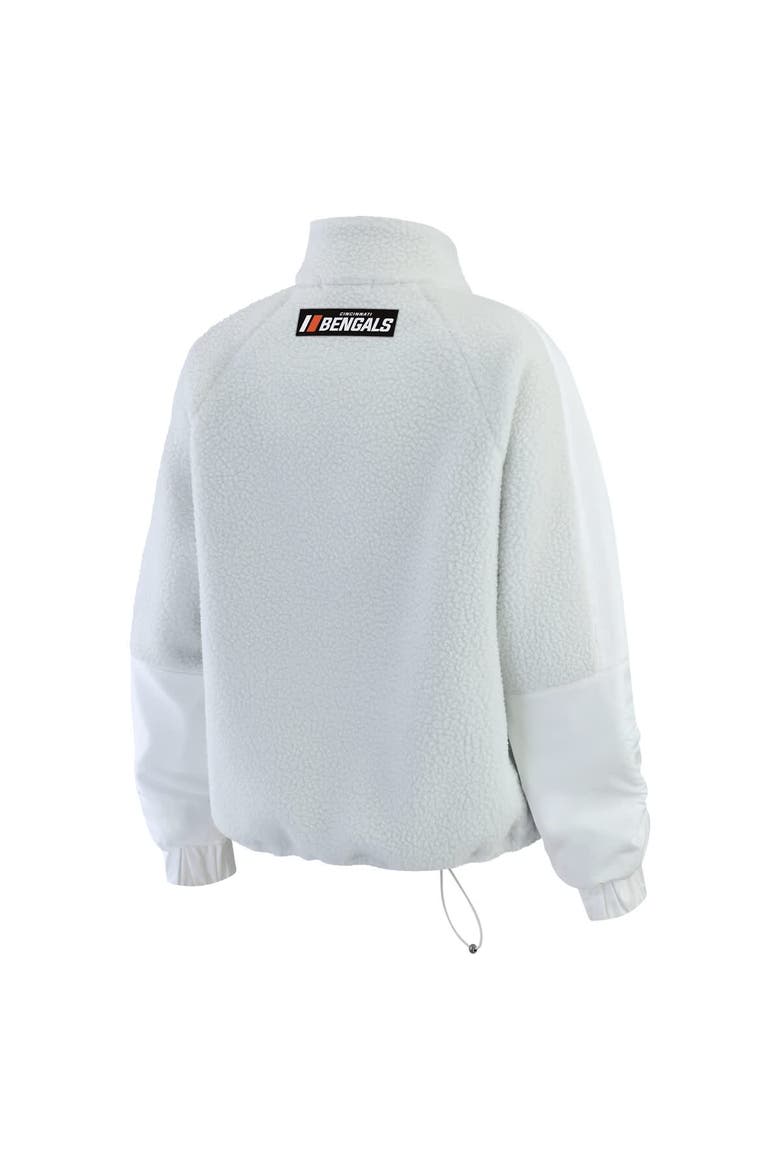 Women's WEAR by Erin Andrews White Cincinnati Bengals Polar Fleece Half-Zip Jacket, Alternate, color, White