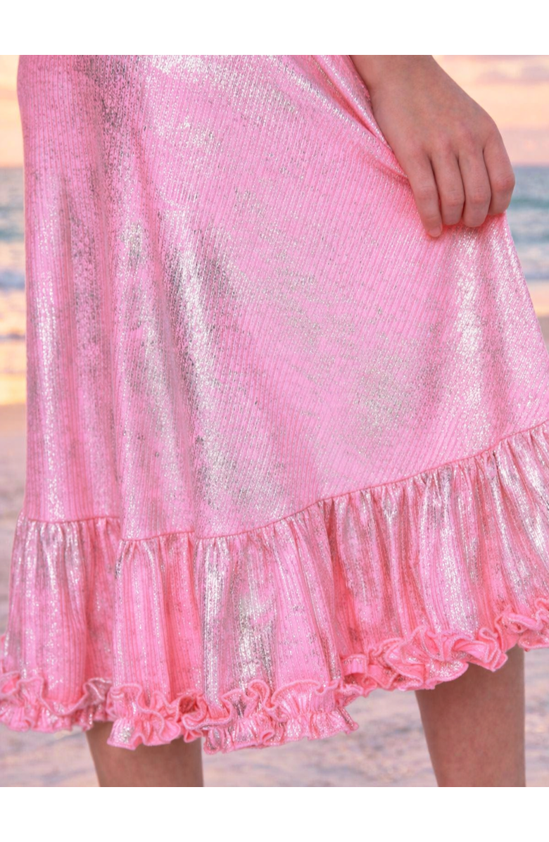 Mia Belle Girls Cute Girls Ruffle Hi-Lo Dress, Alternate, color, Pink