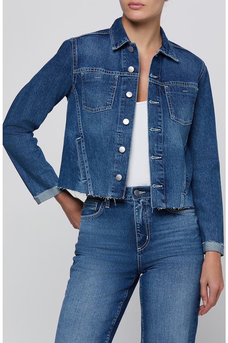 Janelle Slim Fit Raw Jacket, Main, color, ATLANTIS
