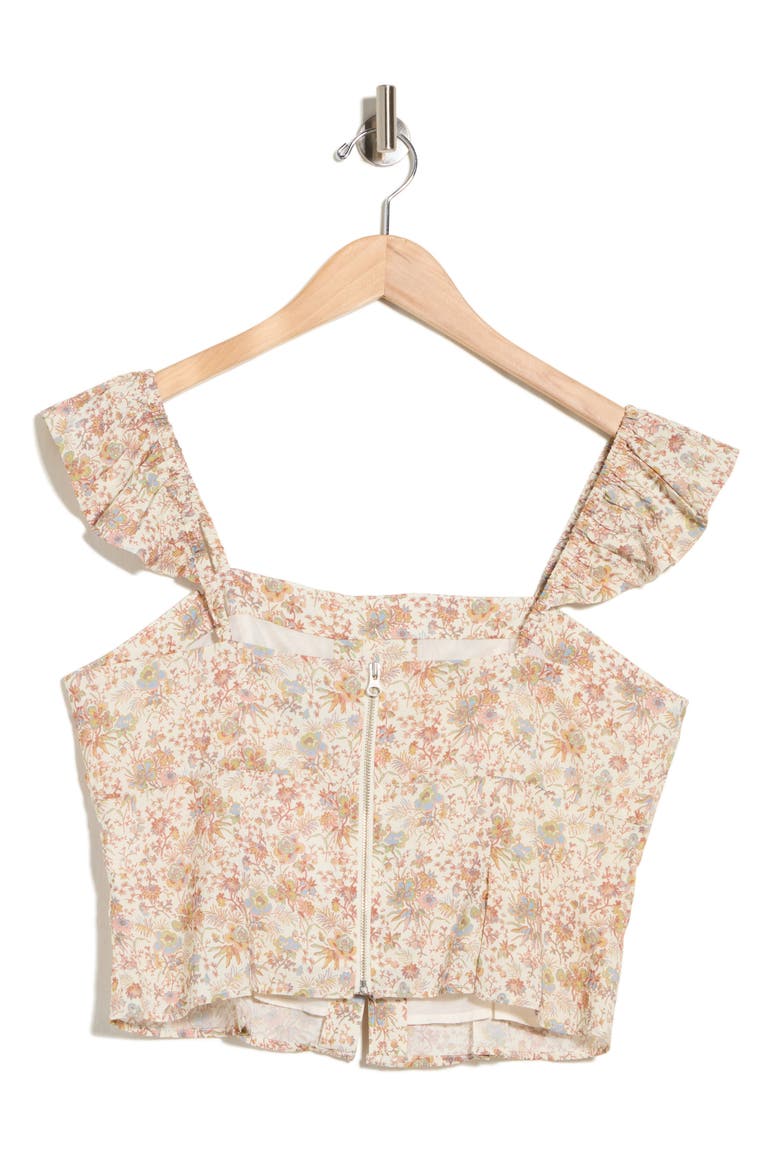 Luce Floral Cotton Blend Crop Top, Alternate, color, CREAM MULTI