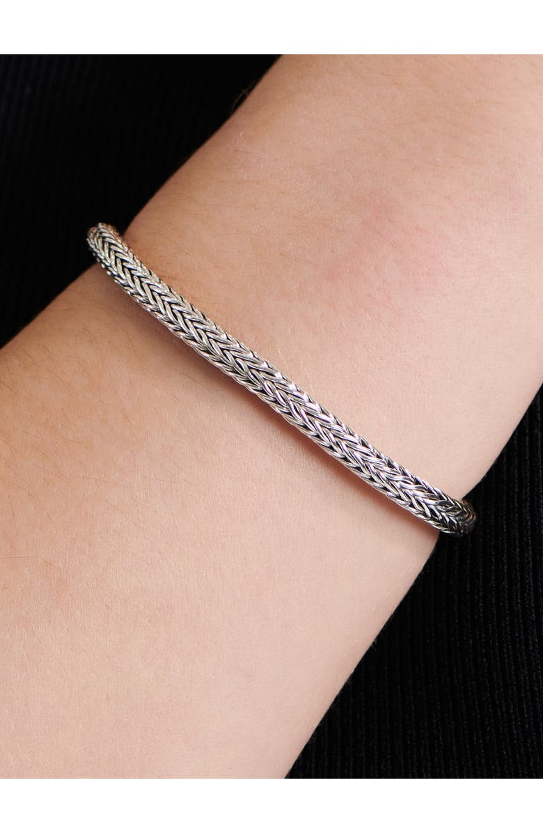 DEVATA Foxtail Round 5mm Chain Bracelet in Sterling Silver, Alternate, color, Silver