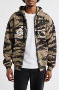 ICECREAM Tiger Zip-Up Cotton Graphic Hoodie