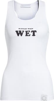 Stella McCartney Slippery When Wet Flocked Rib Tank