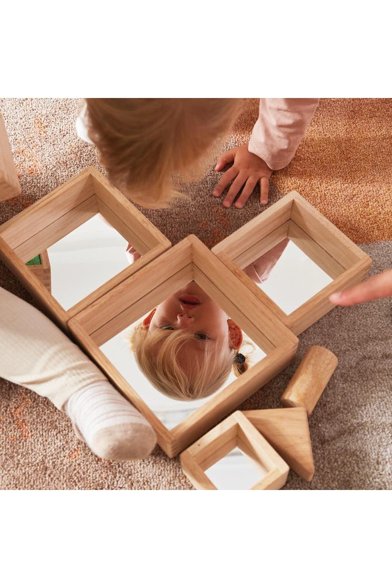 Nesting Pyramid Mirror Set - 6 Pieces, Alternate, color, Beige