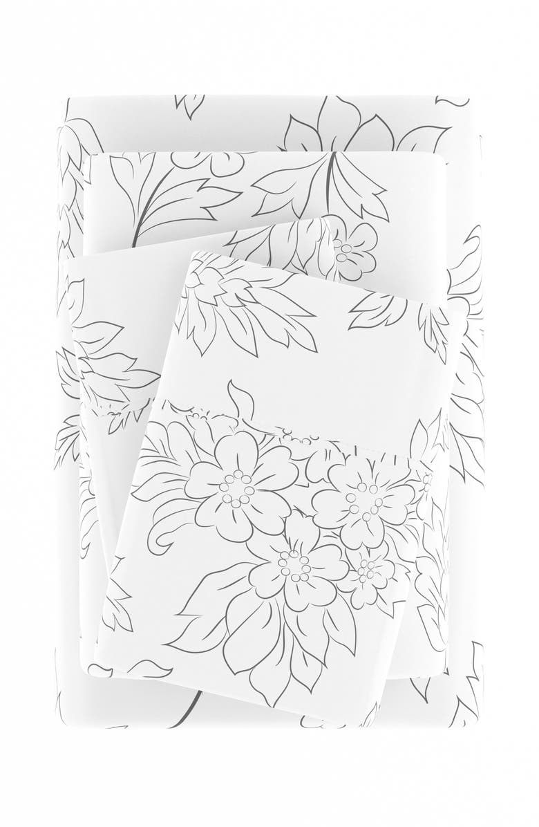 HOMESPUN HOME SPUN Premium Ultra Soft Vine Pattern 4-Piece Bed Sheet Set, Alternate, color, Gray