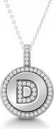SIMONA Sterling Silver & Cubic Zirconia Micro Pavé Circle Initial Pendant Necklace