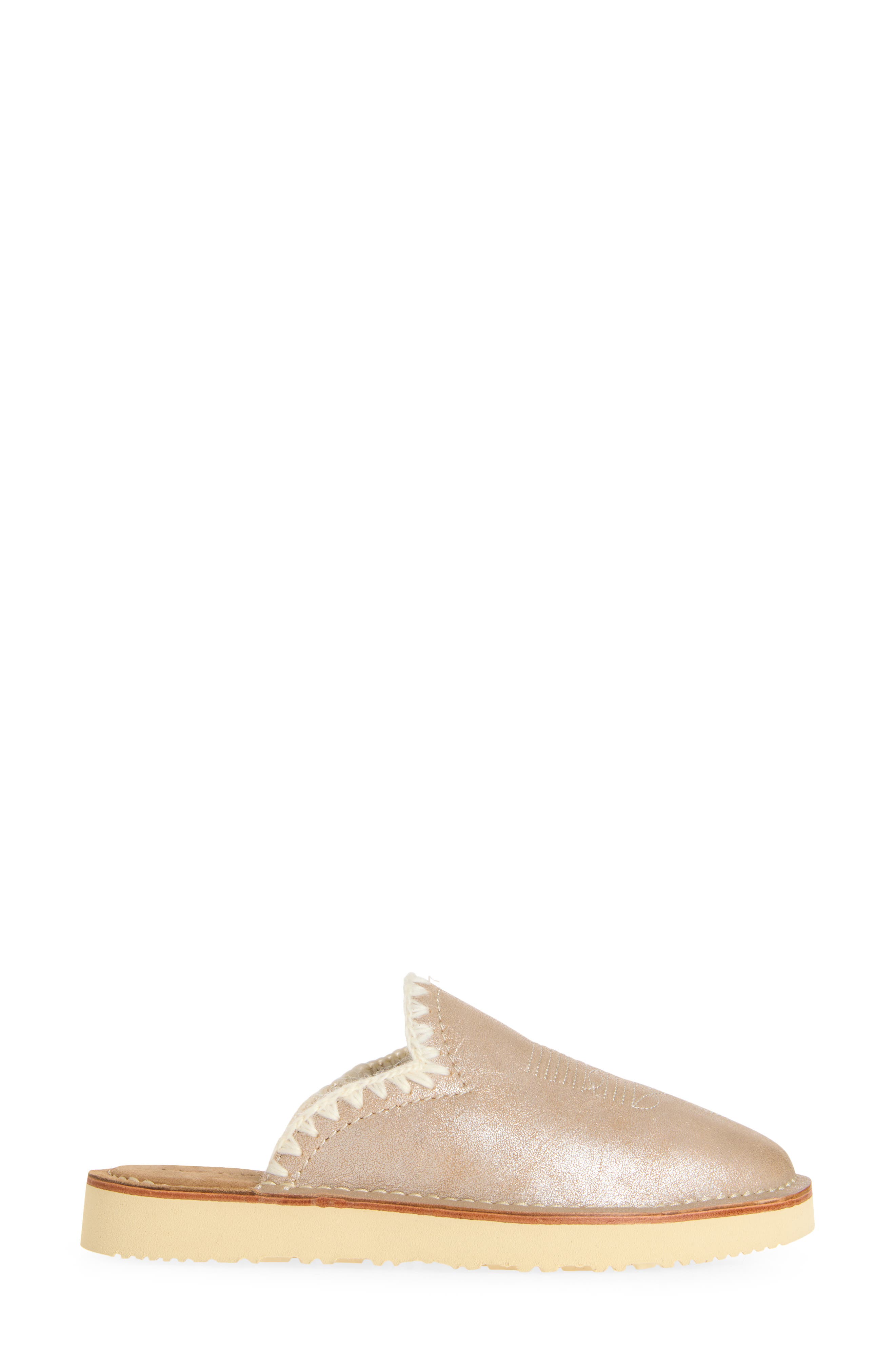The Olivia Brown Genuine Shearling Lined Mule, Alternate, color, PLATINO
