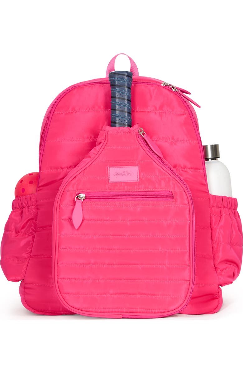 Ame & Lulu Pickleball Time Backpack, Main, color, Hot Pink Puffer