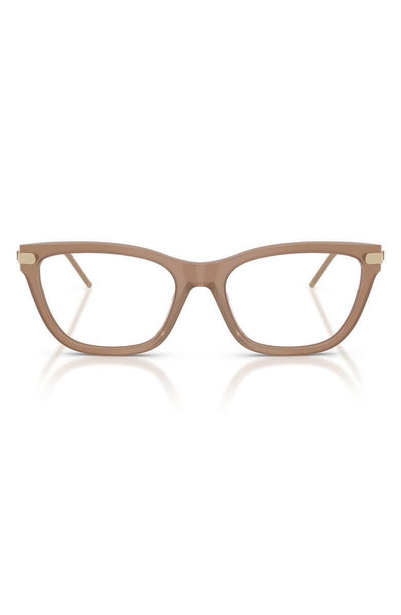 Emporio Armani 54mm Cat Eye Optical Glasses, Main, color, Shiny Opal Tundra / Demo Lens