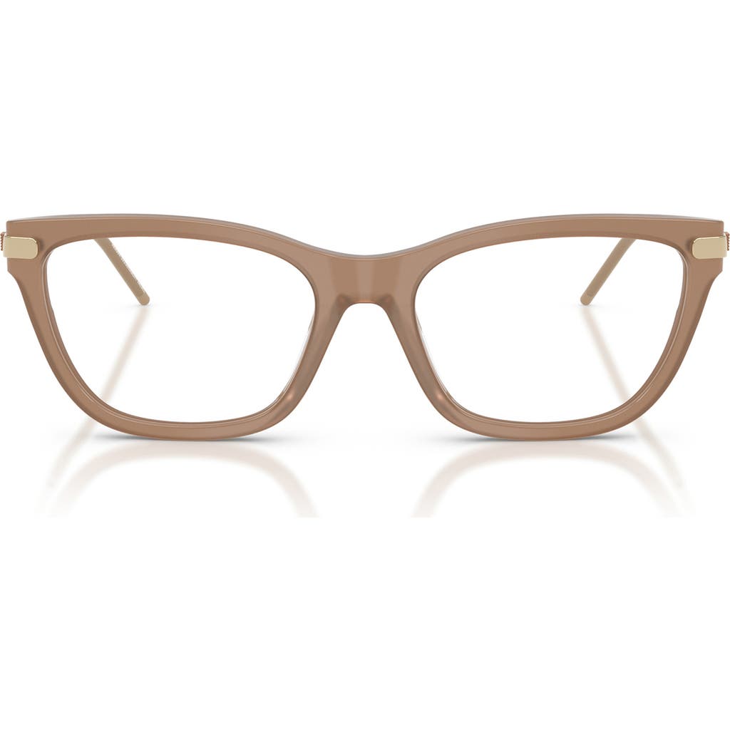 Emporio Armani 54mm Cat Eye Optical Glasses In Brown
