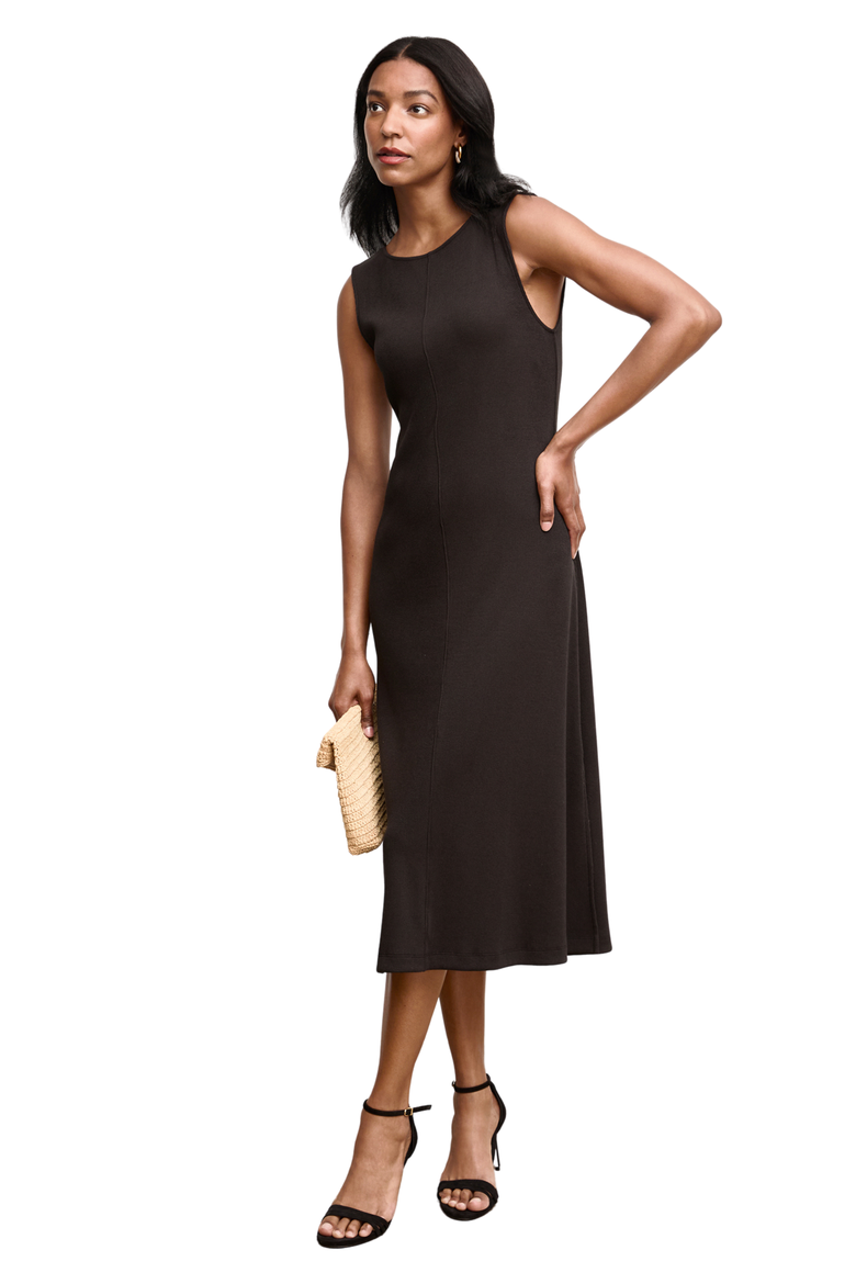 Milano Drape Dress - Ribbed Pima Modal, Alternate, color, Black