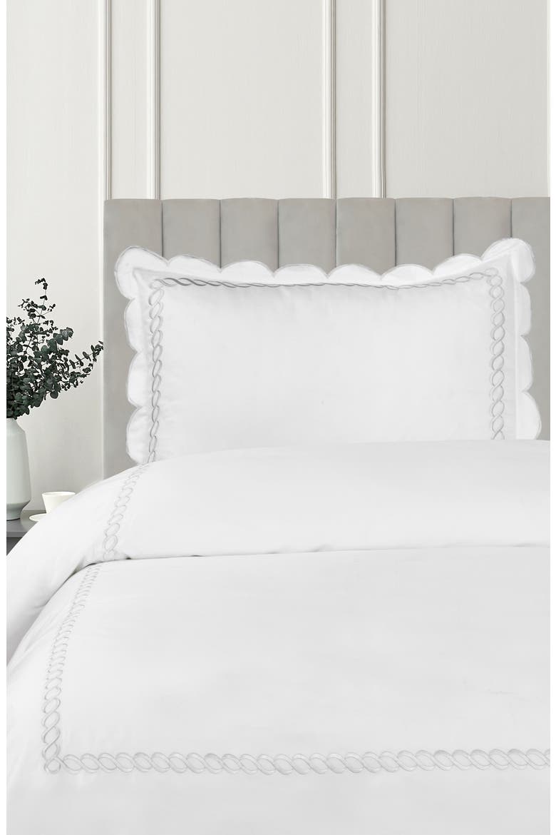 Scallop Rope Duvet & Sham Set, Alternate, color, WHITE/ WHITE