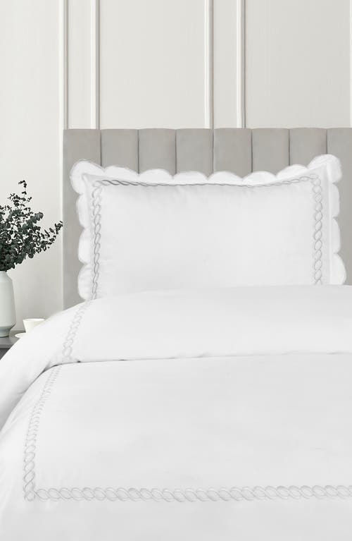 Melange Home Scallop Rope Duvet & Sham Set In White/white