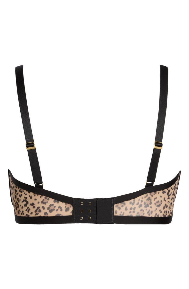 CUUP The Plunge Underwire Mesh Bra, Alternate, color, Leopard Beige