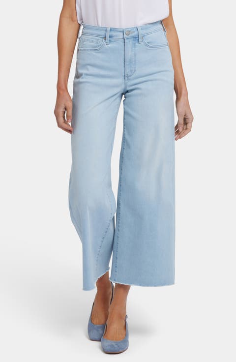 Brodi Cool Embrace® Frayed High Waist Ankle Wide Leg Jeans