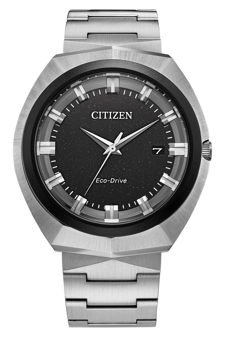 Eco-Drive Bracelet Watch, 42.5mm x 11.1mm, Main, color, SILVER