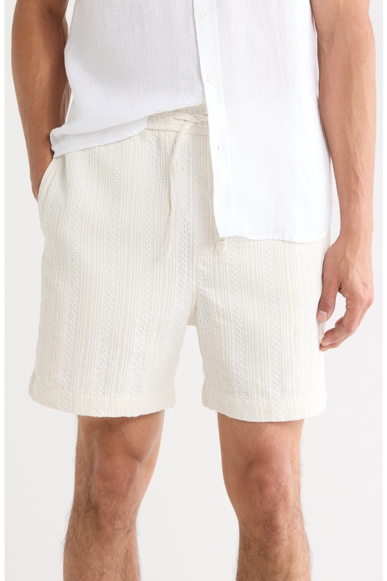 Textured Drawstring Shorts, Main, color, CREAM