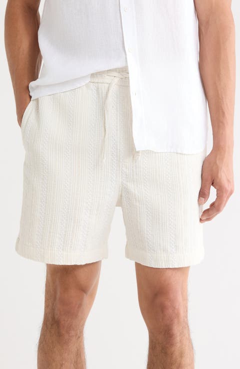 Textured Drawstring Shorts
