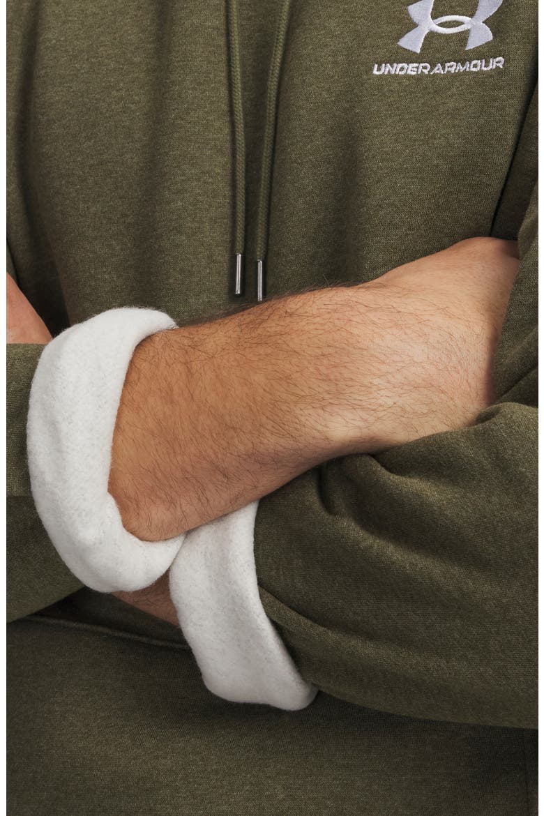 UA Icon Fleece Hoodie, Alternate, color, 391 MARINE OD GREEN