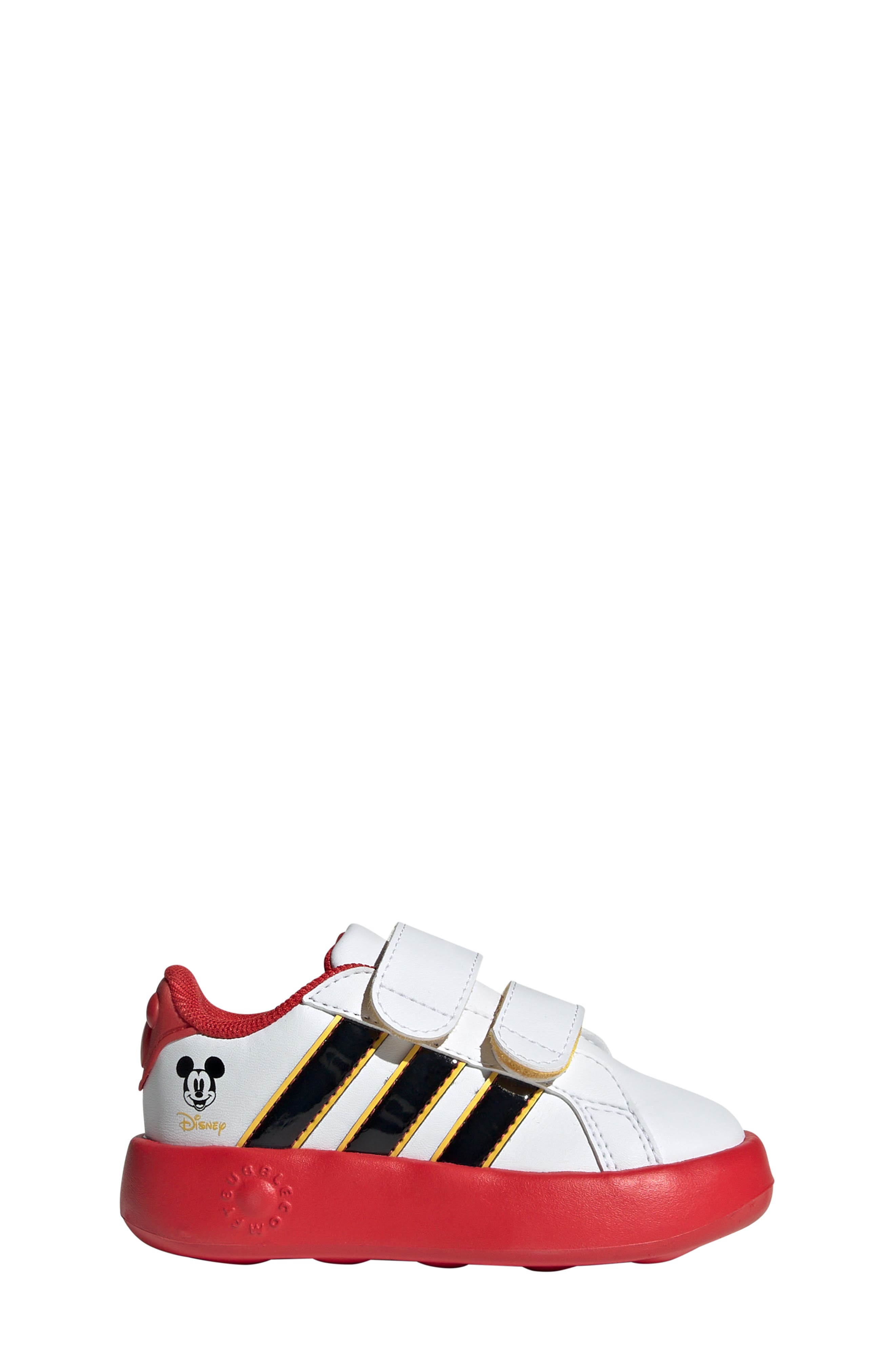 adidas Kids' Grand Court Mickey Mouse Sneaker, Alternate, color, White/ Black/ Bold Gold