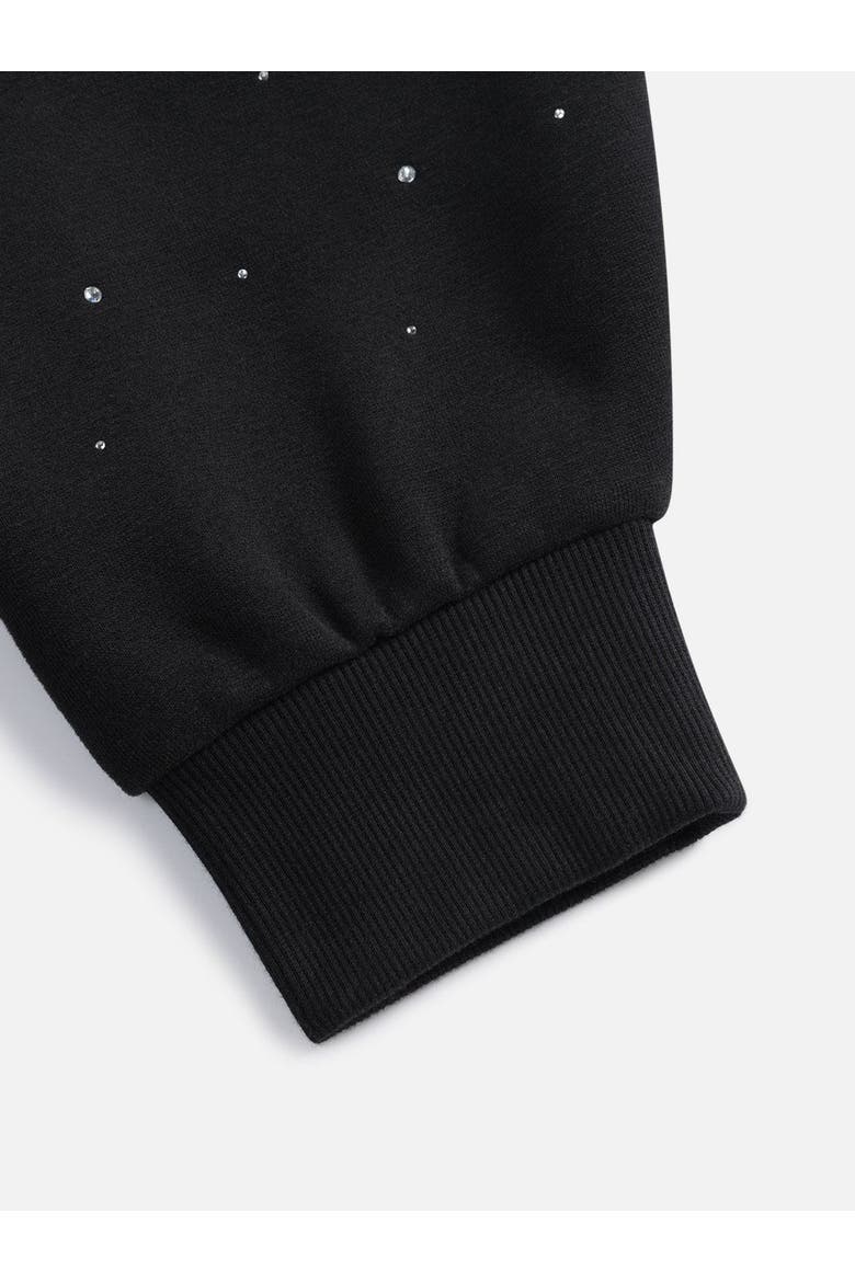 Rhinestone Pullover Hoodie, Alternate, color, Black