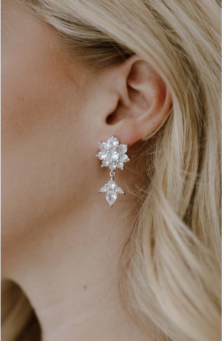 Untamed Petals Whisper Crystal Drop Earrings, Alternate, color,