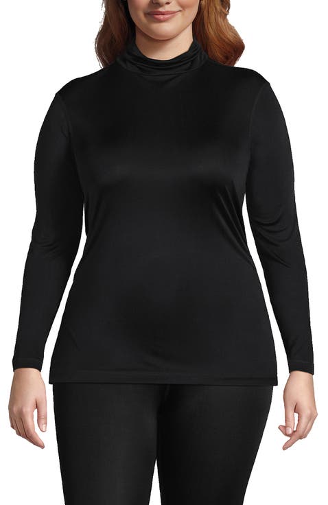 Silk Interlock Turtleneck Long Underwear Top