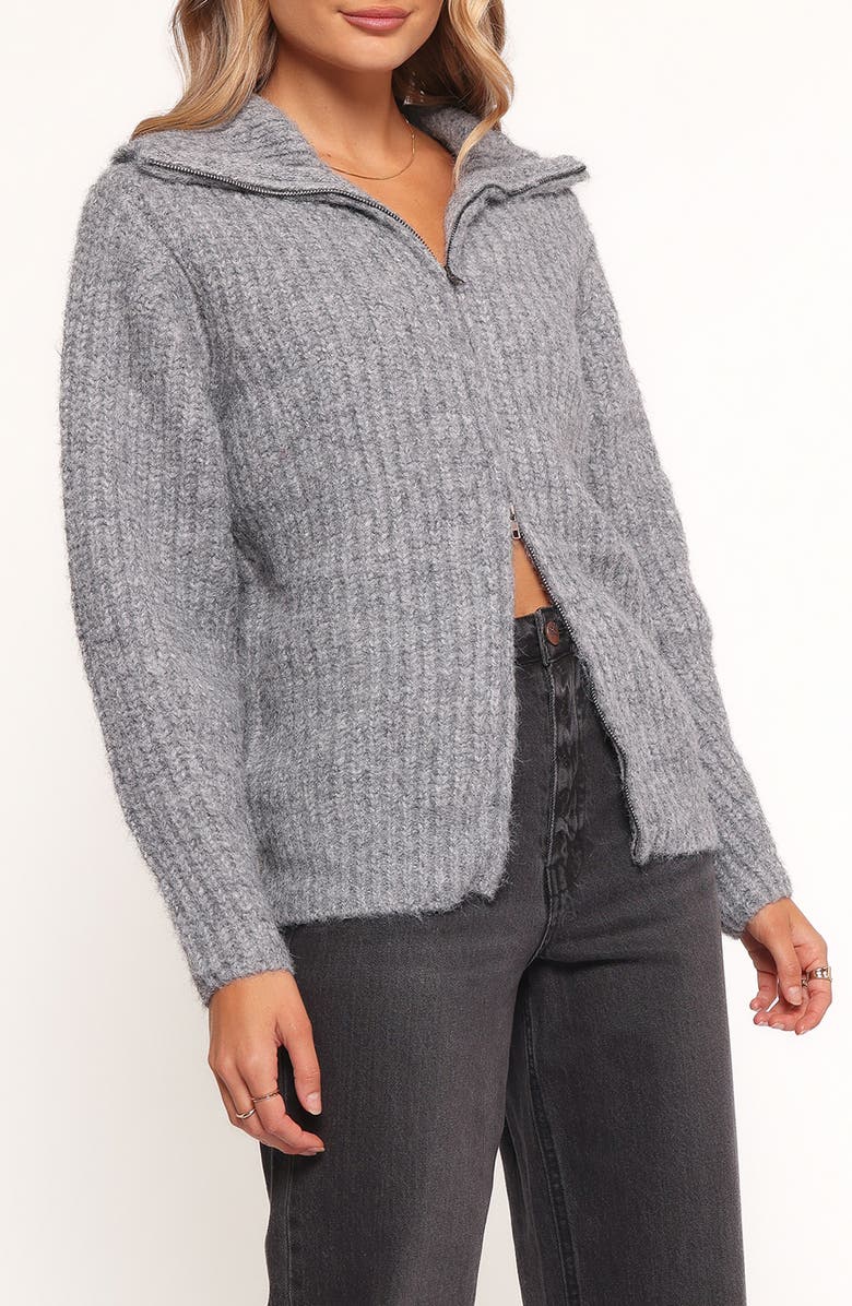 Petal & Pup Miffy Rib Zip-Up Cardigan, Alternate, color, Grey