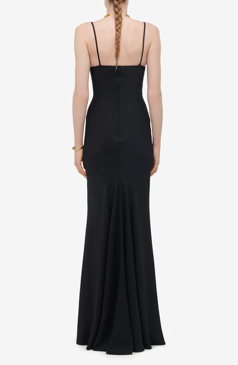 McQueen Drape Neck Silk Trumpet Gown, Alternate, color, 