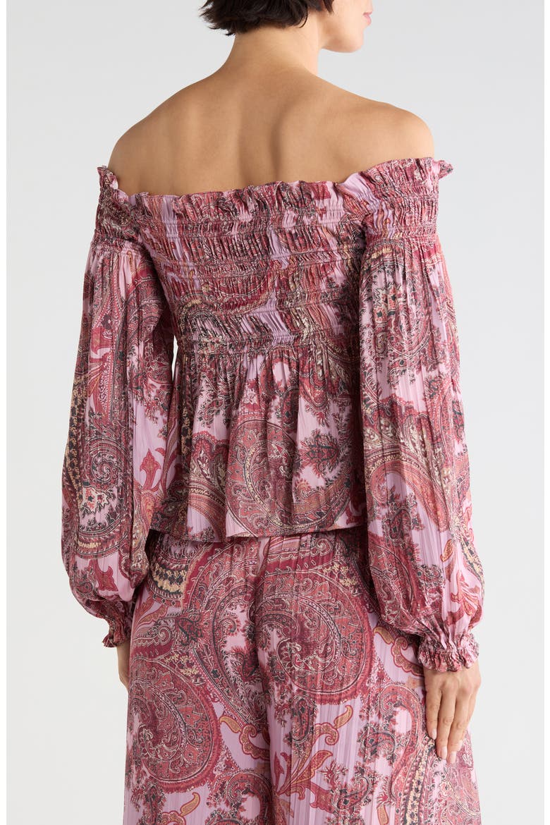 Ariela Off the Shoulder Top, Alternate, color, MAUVE MLT FRENCH PSLY