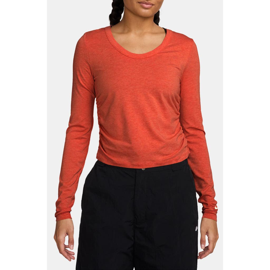 Nike Chill Stretch Cotton Blend T-shirt In Orange