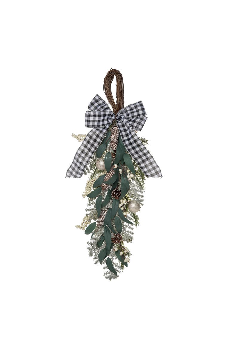 Natural Fiber Multicolored Christmas Berry Ornament Drop, Main, color, Green