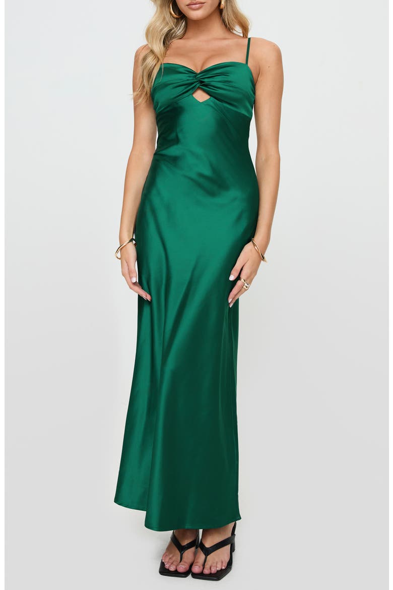 Blackthorn Satin Maxi Dress, Main, color, GREEN