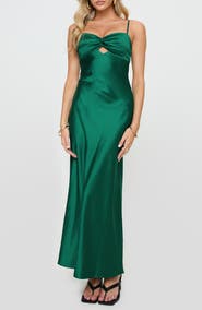 Princess Polly Blackthorn Satin Maxi Dress
