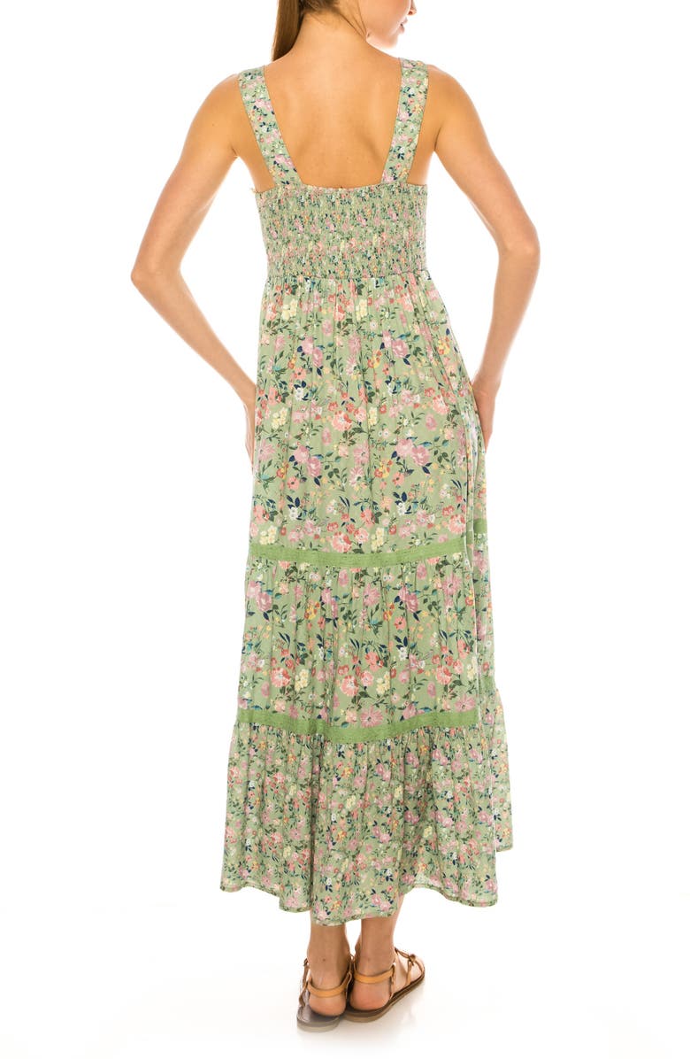 A COLLECTIVE STORY Floral Print Maxi Dress, Alternate, color, Celedon Green
