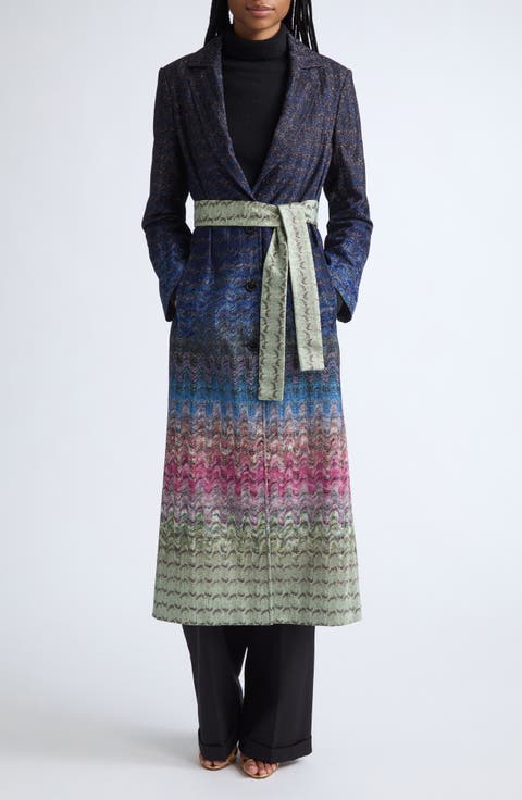 Ombré Zigzag Long Coat