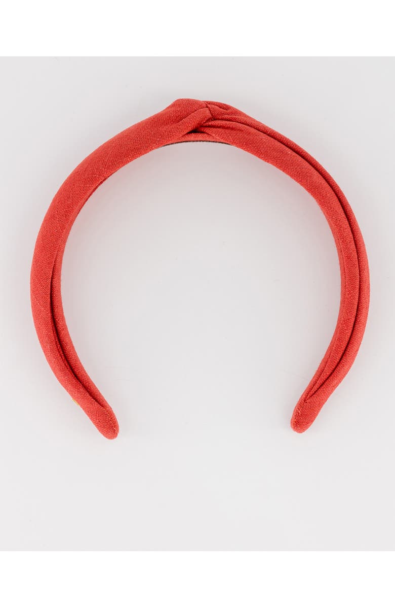 Alexandre de Paris Saharienne Linen Headband, Alternate, color, Blood Orange