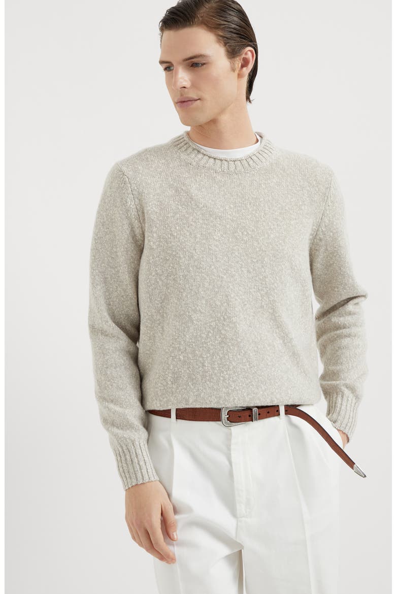 Knop yarn sweater, Alternate, color, Natural