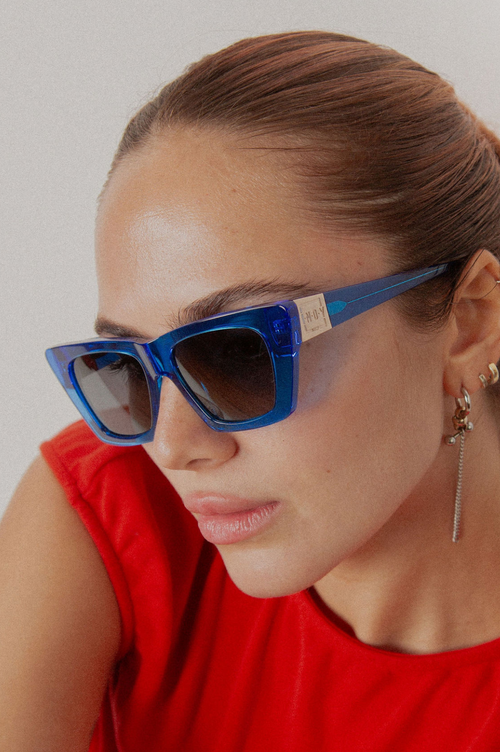 Indy Uptown Square Polarized Sunglasses In Blue