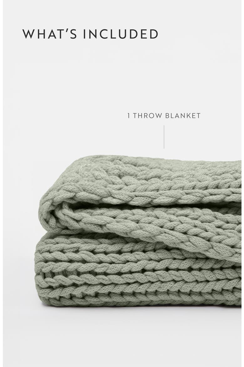 Chunky Knit Throw Blanket, Alternate, color, EUCALYPTUS