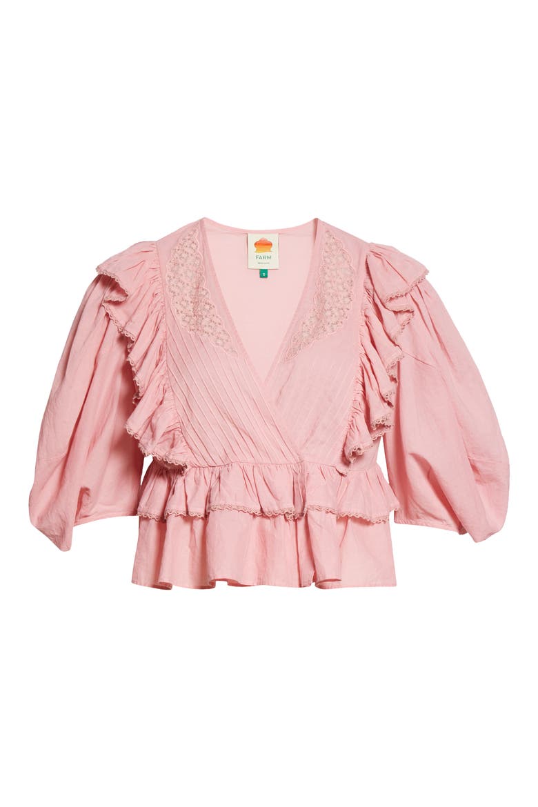 Ruffle Wrap Top, Alternate, color, PINK